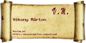 Vékony Márton névjegykártya